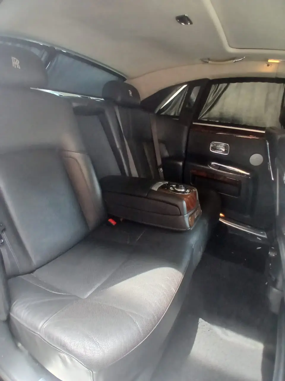 Rolls Royce dark leather rear cabin