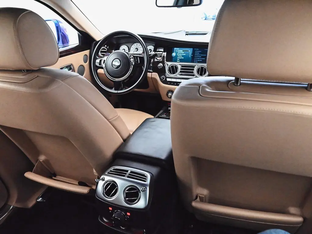 Rolls Royce tan leather interior dashboard